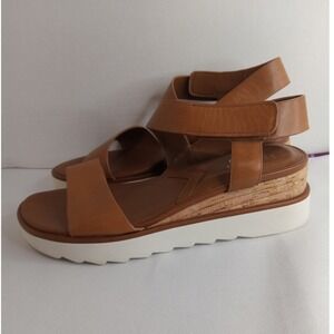 Franco Sarto Size 9 Platform Wedge Sandals Ankle Strap Open Toe Casual Shoes